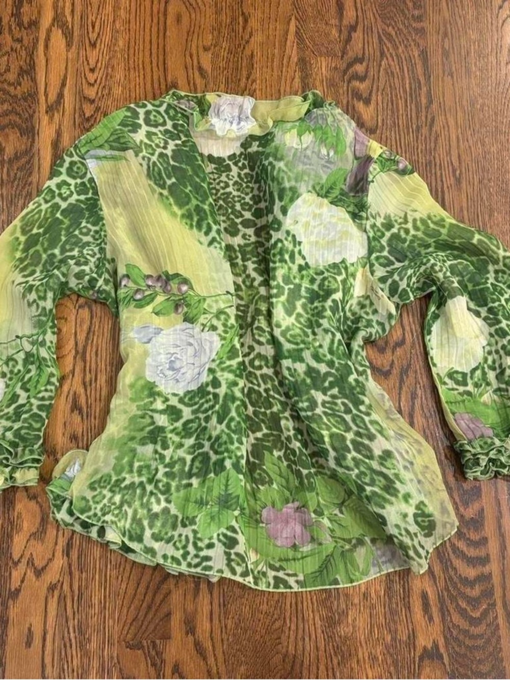 Y2K JAIPUR Sheer Ruffle Rhinestone Top - Picture 8 of 8
